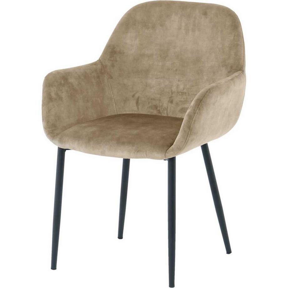 Sedia da sala da pranzo con braccioli Nibro beige (set di 2)