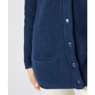 Damart  Lange Strickjacke aus Wollmix, Patentrippstrick , Knopfleiste. 