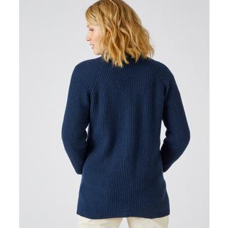 Damart  Lange Strickjacke aus Wollmix, Patentrippstrick , Knopfleiste. 