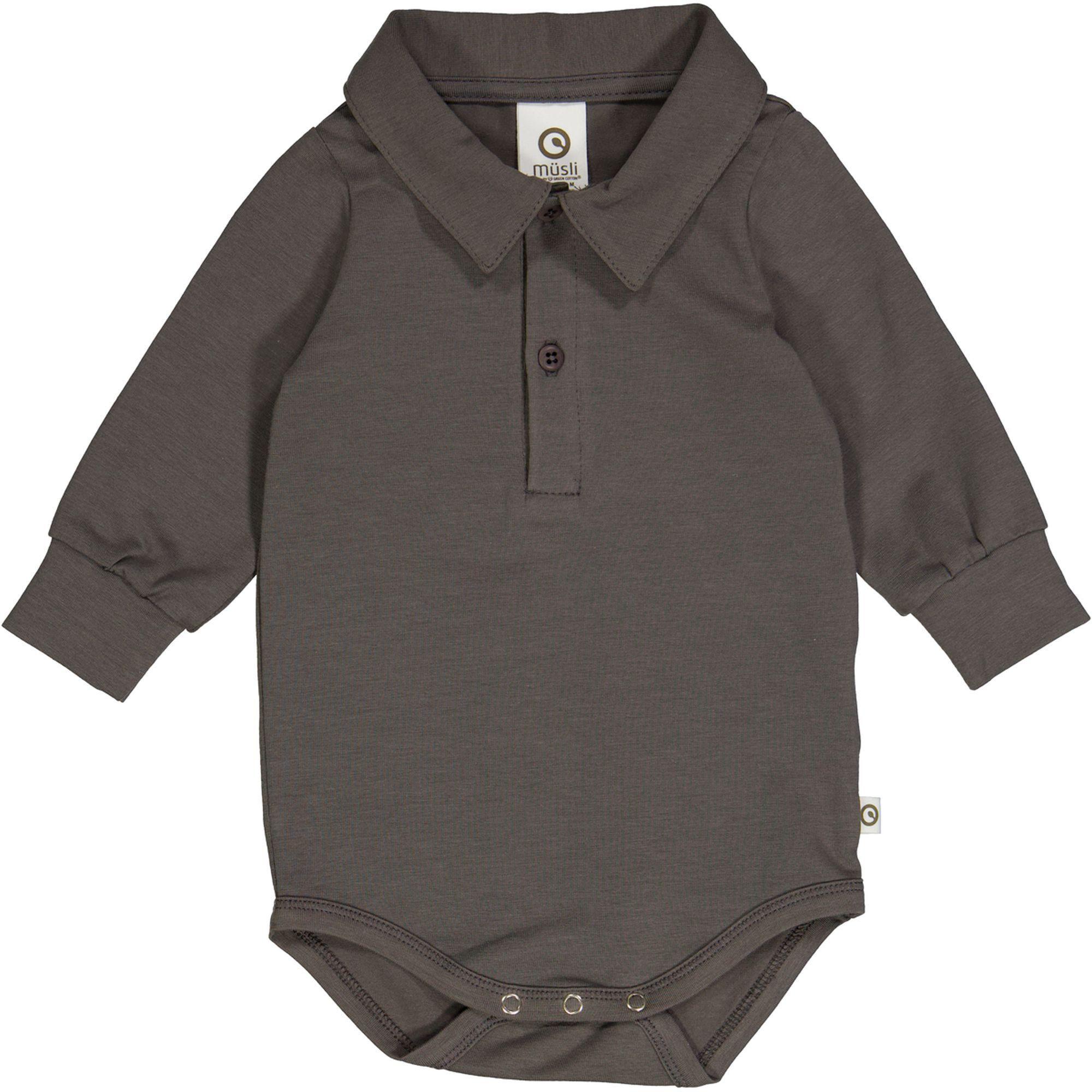 Image of Polo-langarmbody Unisex Taubengrau 56