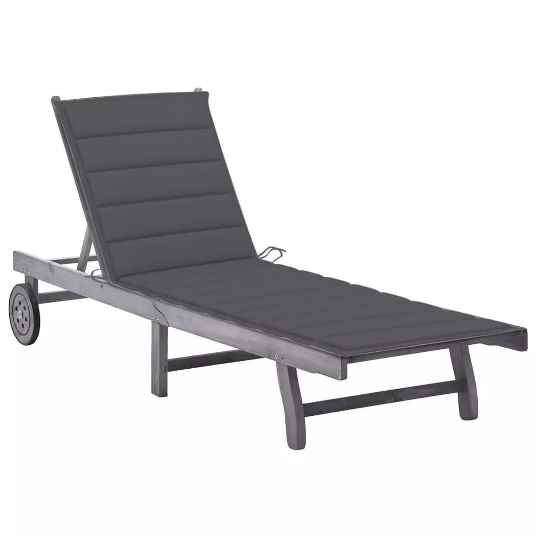 VidaXL - Sonnenliege akazienholz, One Size, Grau