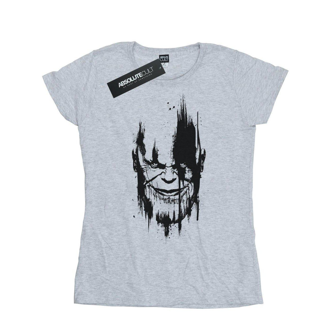 Image of Avengers Infinity War Thanos Face Tshirt Damen Grau XL