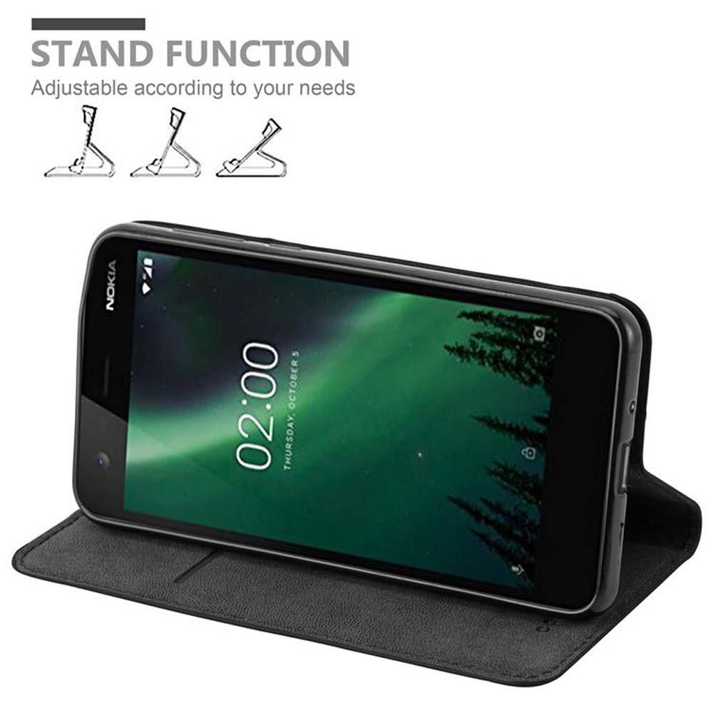 Cadorabo  Housse compatible avec Nokia 2 2017 - Coque de protection avec fermeture magnétique, fonction de support et compartiment pour carte 