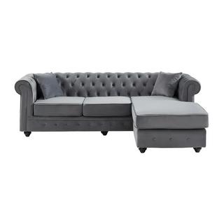 Vente-unique Chesterfield Ecksofa Samt TOLEDO  