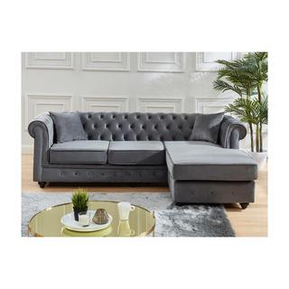 Vente-unique Chesterfield Ecksofa Samt TOLEDO  