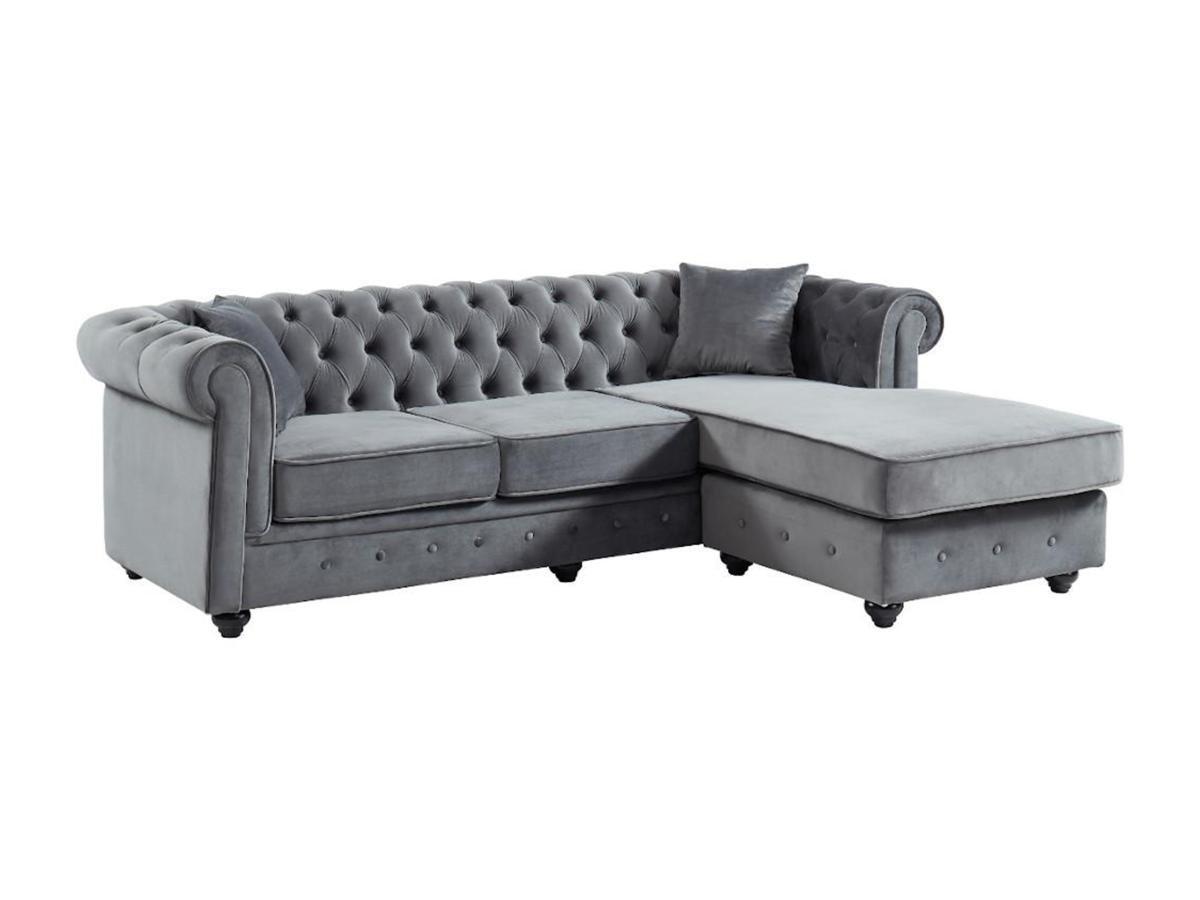 Vente-unique Chesterfield Ecksofa Samt TOLEDO  