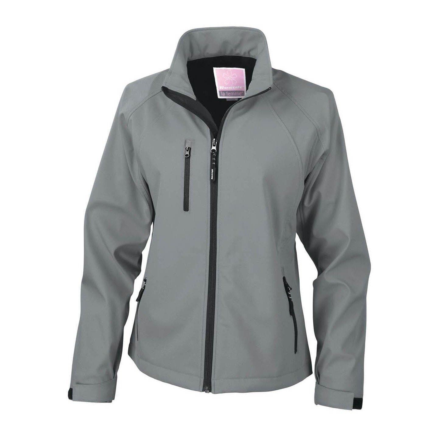 Image of La Femma® Softshelljacke, 2lagig, Atmungsaktiv, Winddicht Damen Silber XL