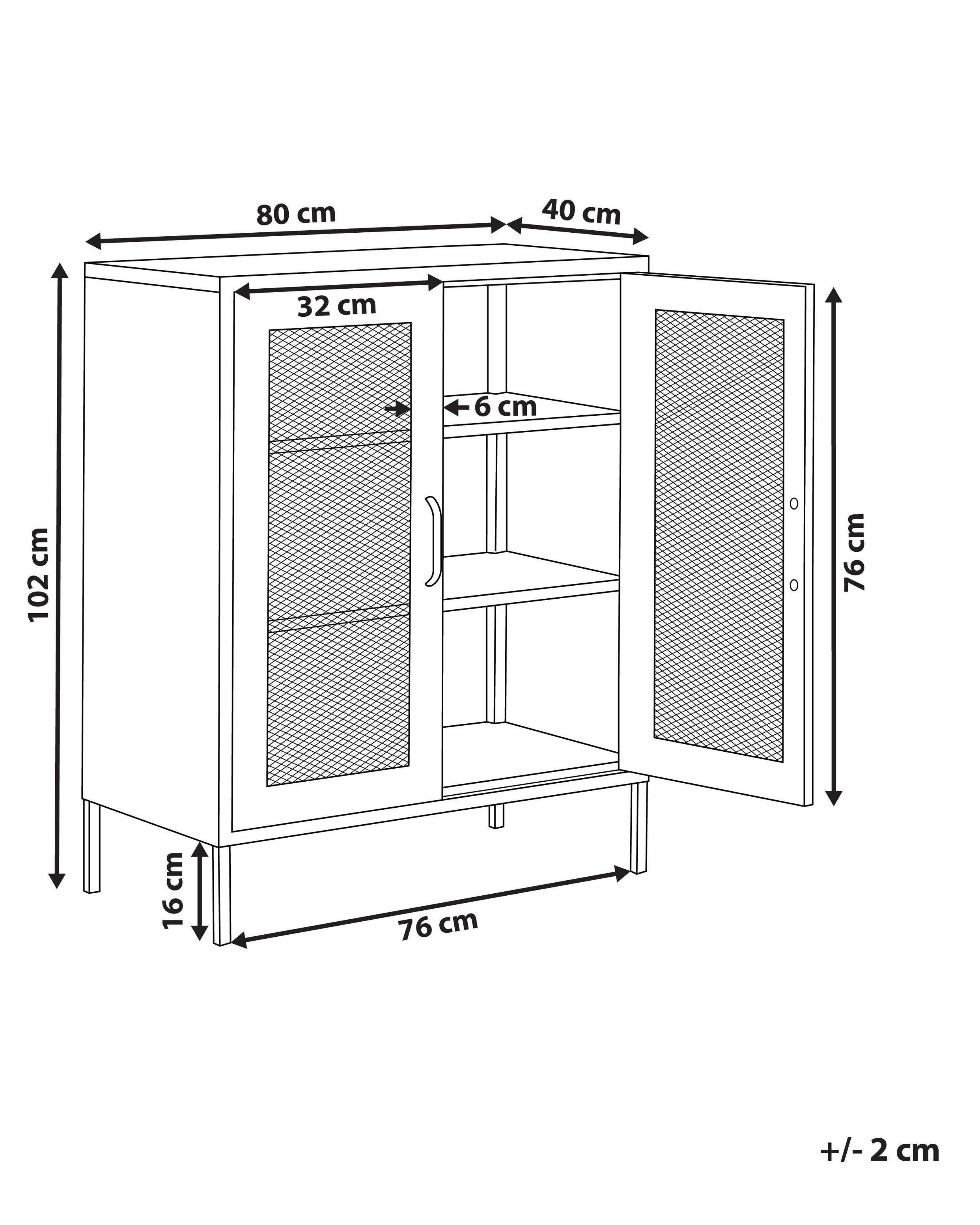 Beliani Sideboard mit 2 Türen aus Stahl Modern WAKATIPU  