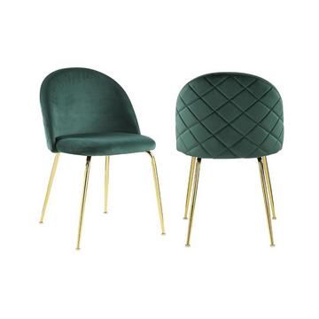 Stuhl 2erSet Samt Goldfarbenes Metall MELBOURNE
