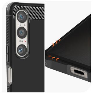 spigen  Cover Spigen Xperia 1 VI nera carbonio 