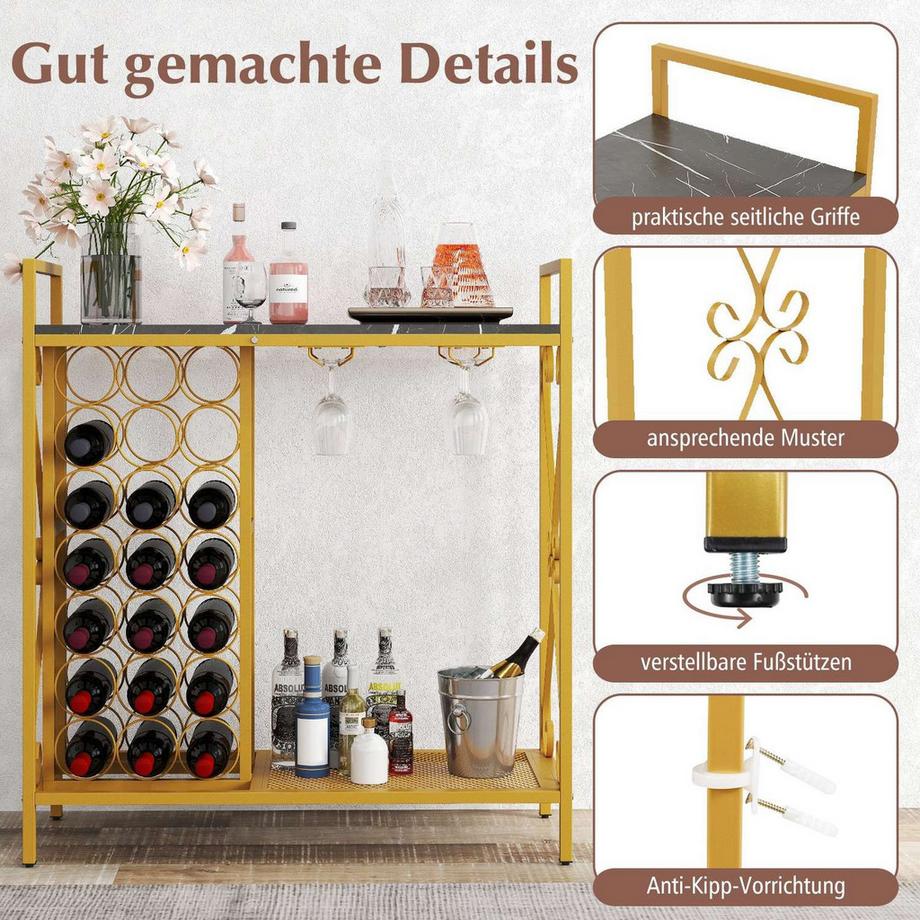 Northix Casier à vin avec porte-verres  