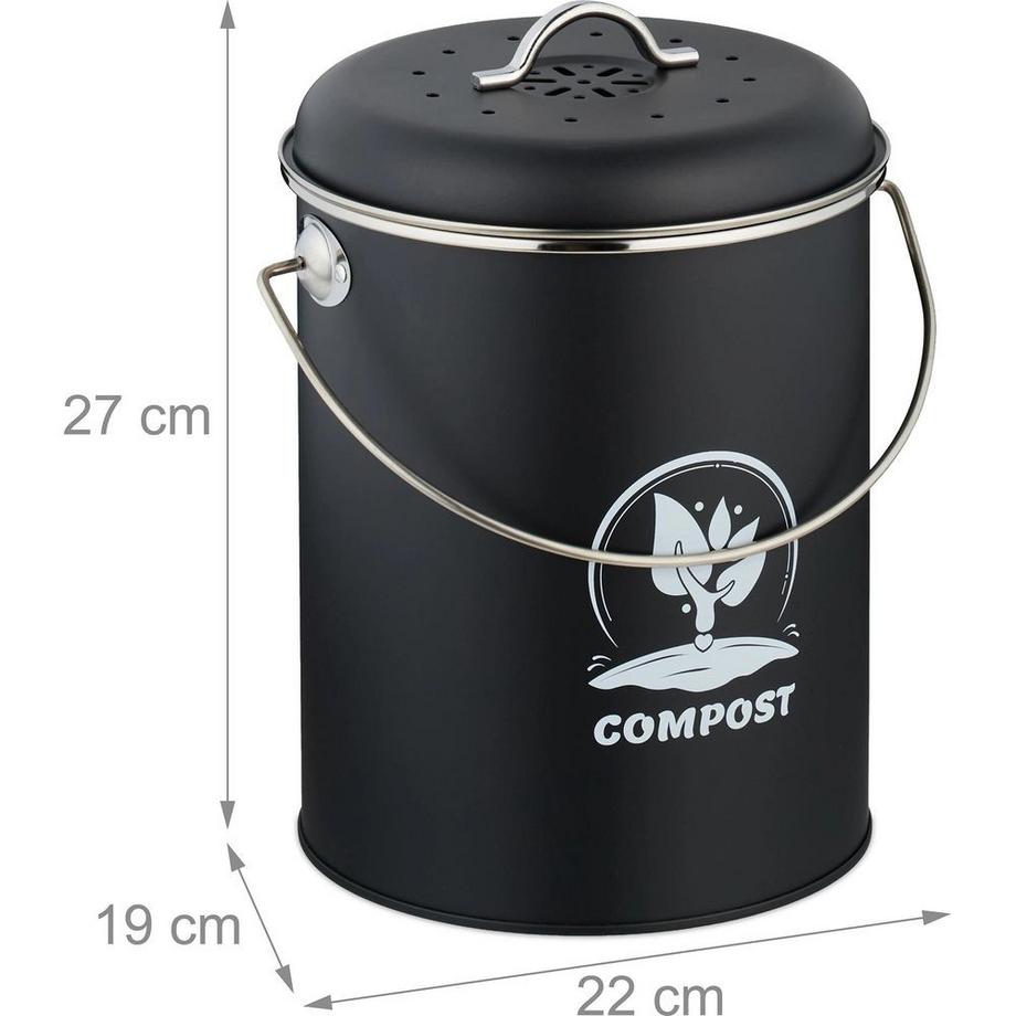 relaxdays seau à compost avec filtre à odeur  