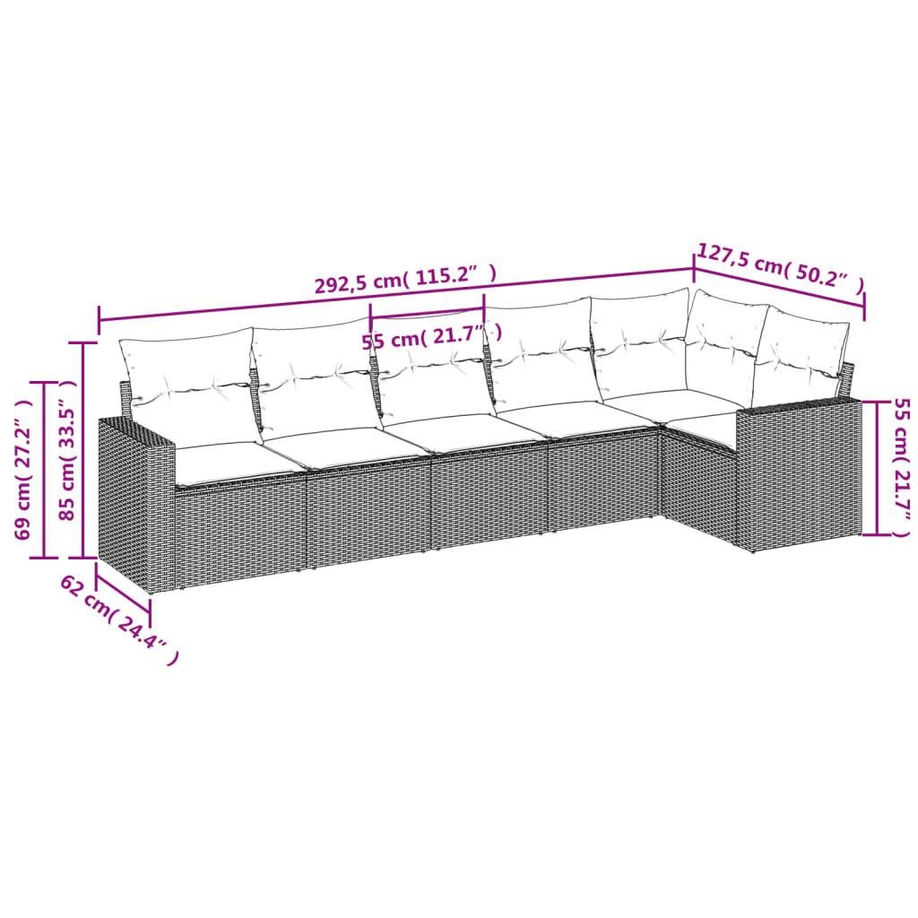 VidaXL Ensemble de canapés de jardin rotin synthétique  