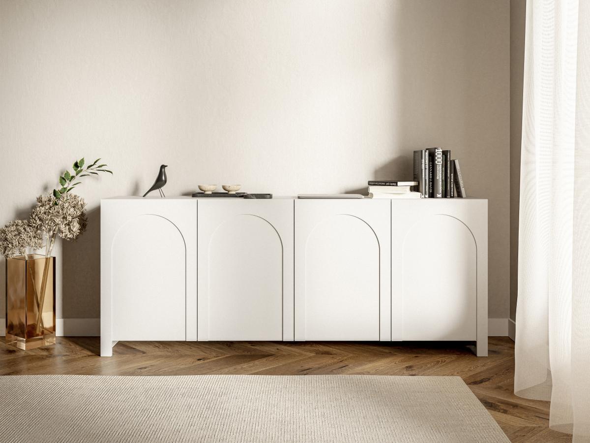 Vente-unique  Credenza con 4 ante in MDF Bianco - DELANYA 