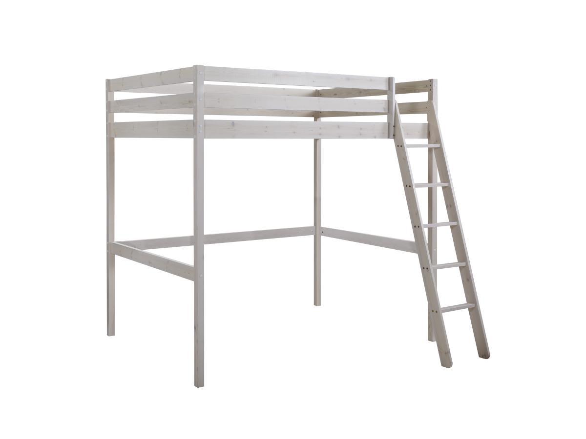 Vente-unique Lit mezzanine GEDEON II Pin massif hi + matelas  