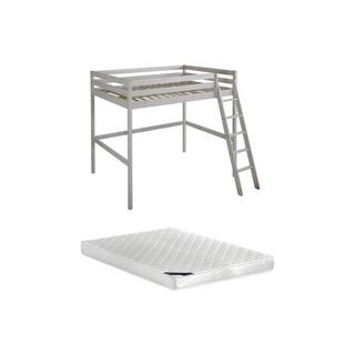 Vente-unique Lit mezzanine GEDEON II Pin massif hi + matelas  