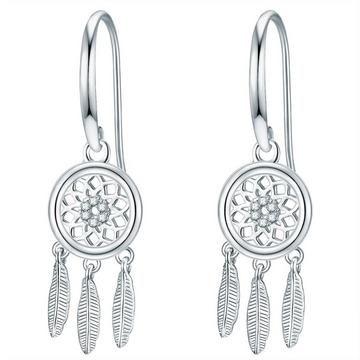 Femme Boucles d'oreille en argent Attrape-rêves