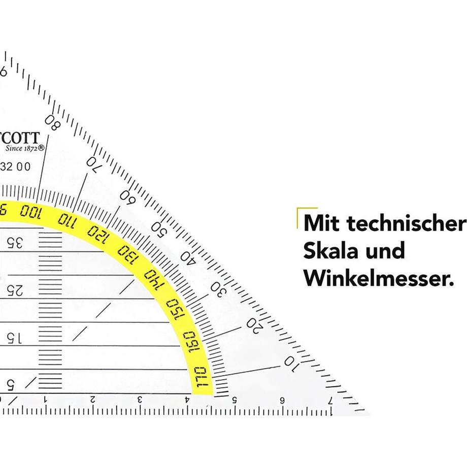 WESTCOTT  WESTCOTT Geodreieck 14cm E-1013200 bruchsicher 