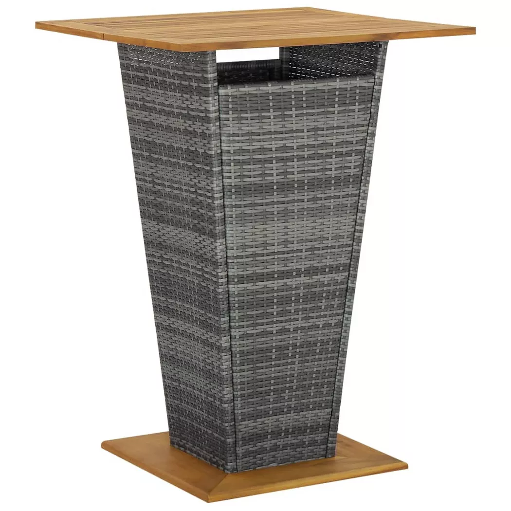 VidaXL - Table de bar rotin synthétique, One Size, Gris