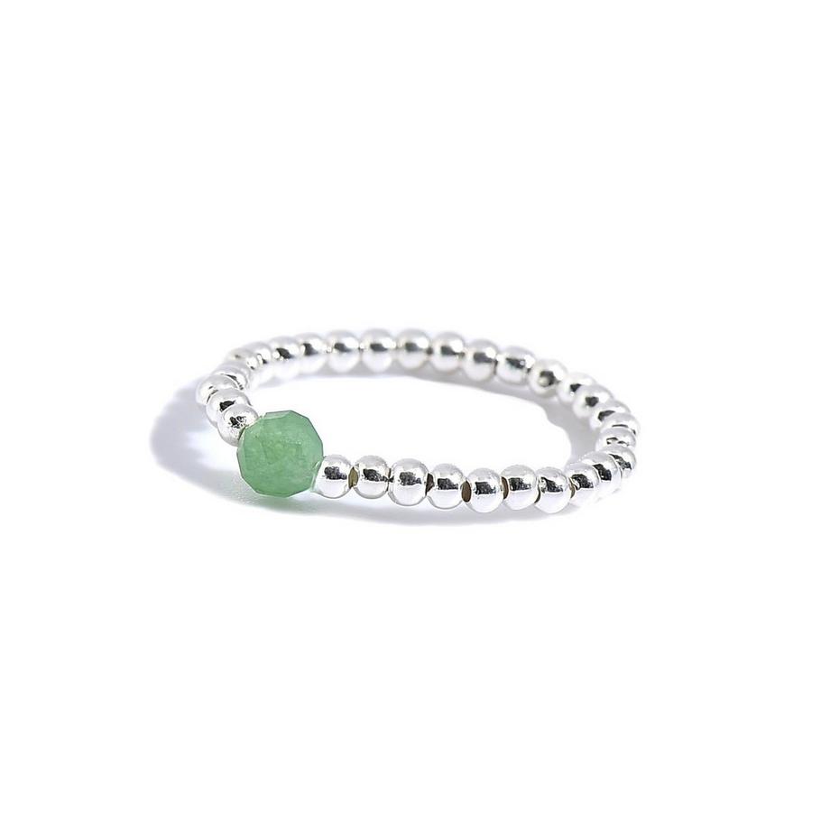 Bague Jana  avec une pierre d'aventurine facettée