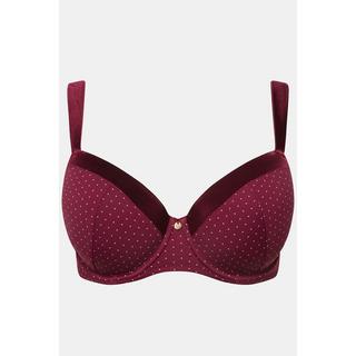 Ulla Popken  Reggiseno in microfibra a pallini con ferretto, coppe morbide e coppa B-D 