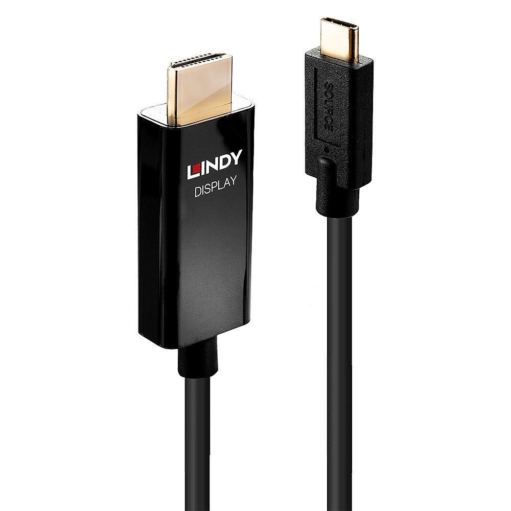 Image of Lindy 43292 Videokabel-Adapter 2 m USB Typ-C HDMI Typ A (Standard) Schwarz