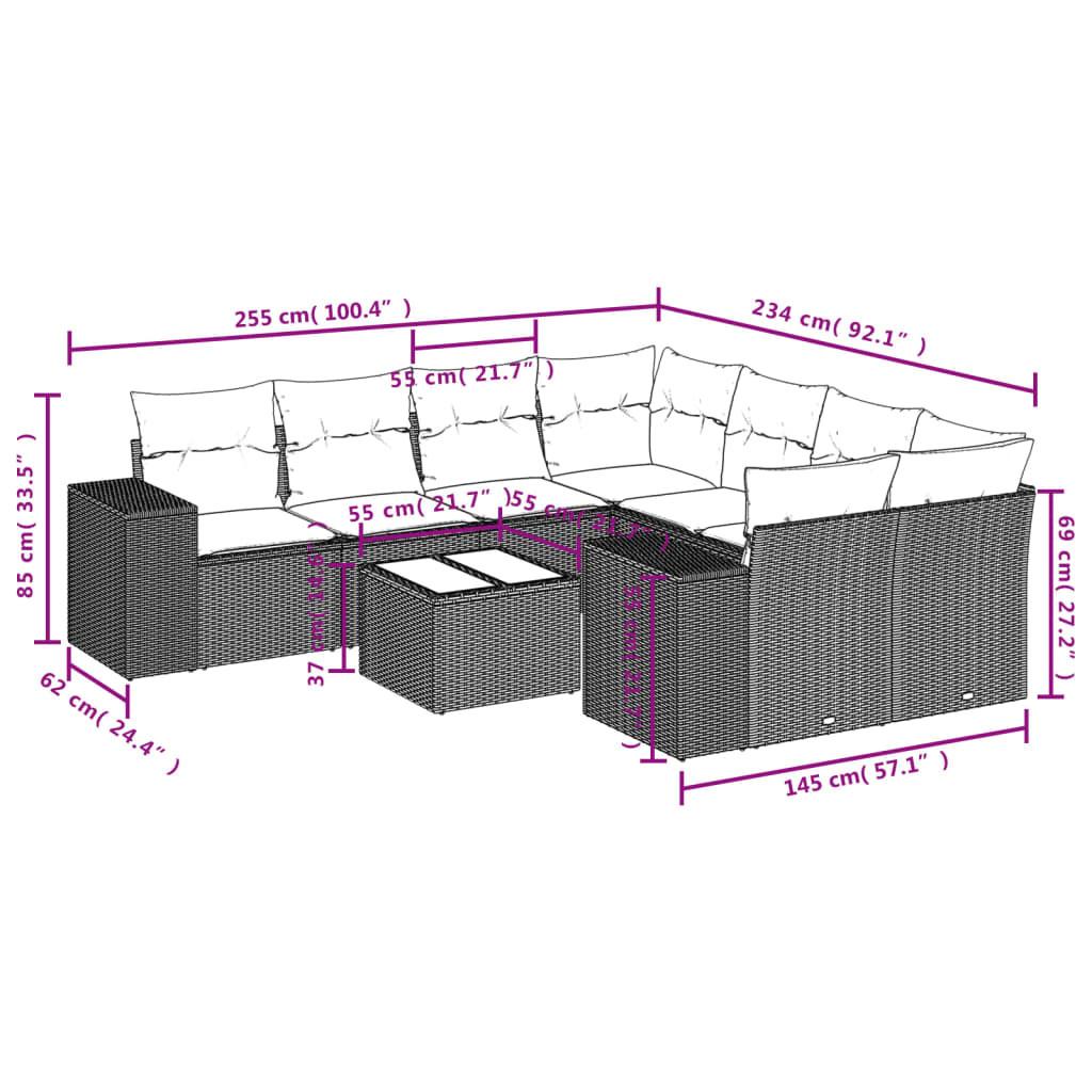 VidaXL Ensemble de canapés de jardin rotin synthétique  