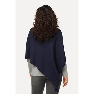 Ulla Popken  Poncho di maglia smanicato con orlo a punta, nappe e scollo a V 