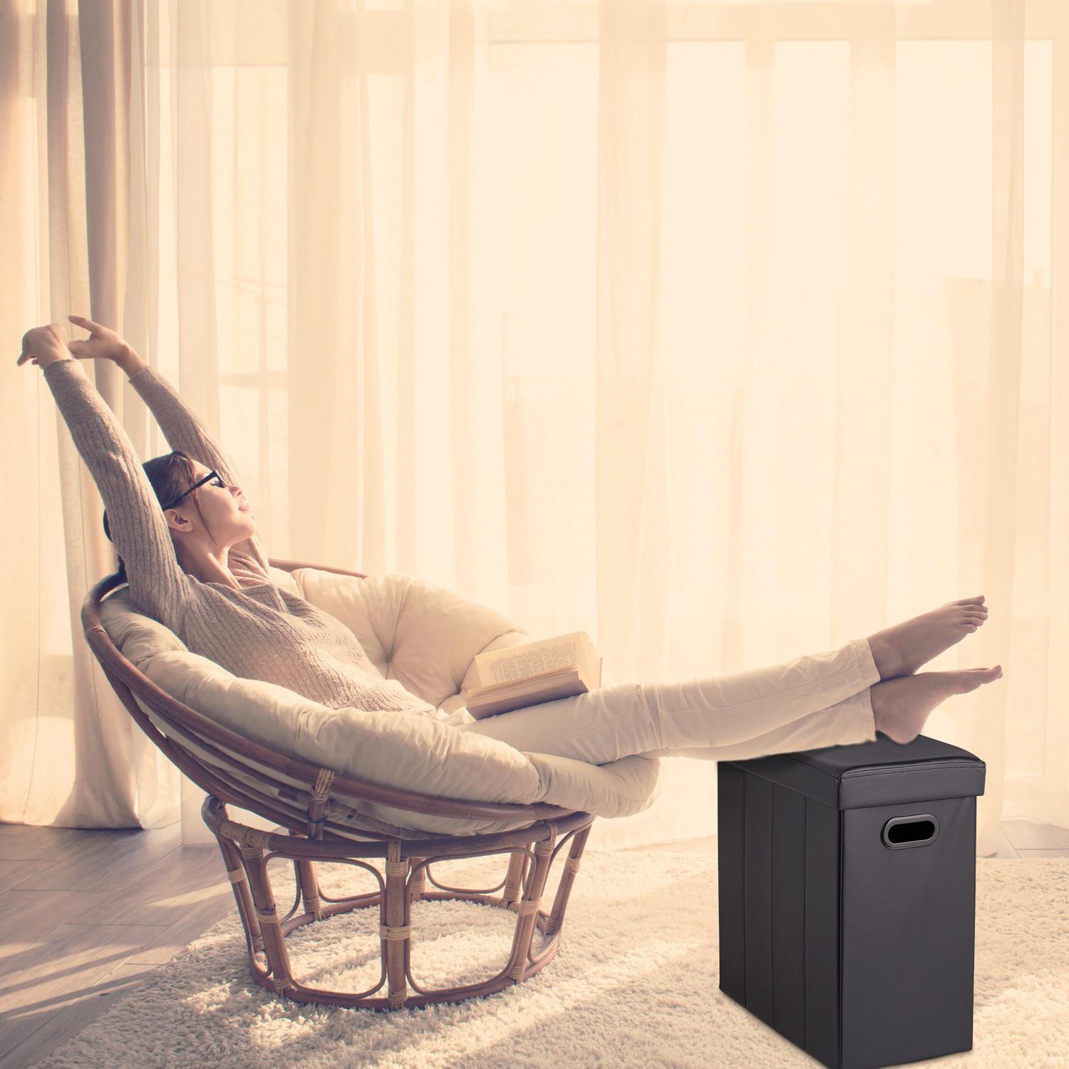 Northix Ottoman ausem Kunstleder  