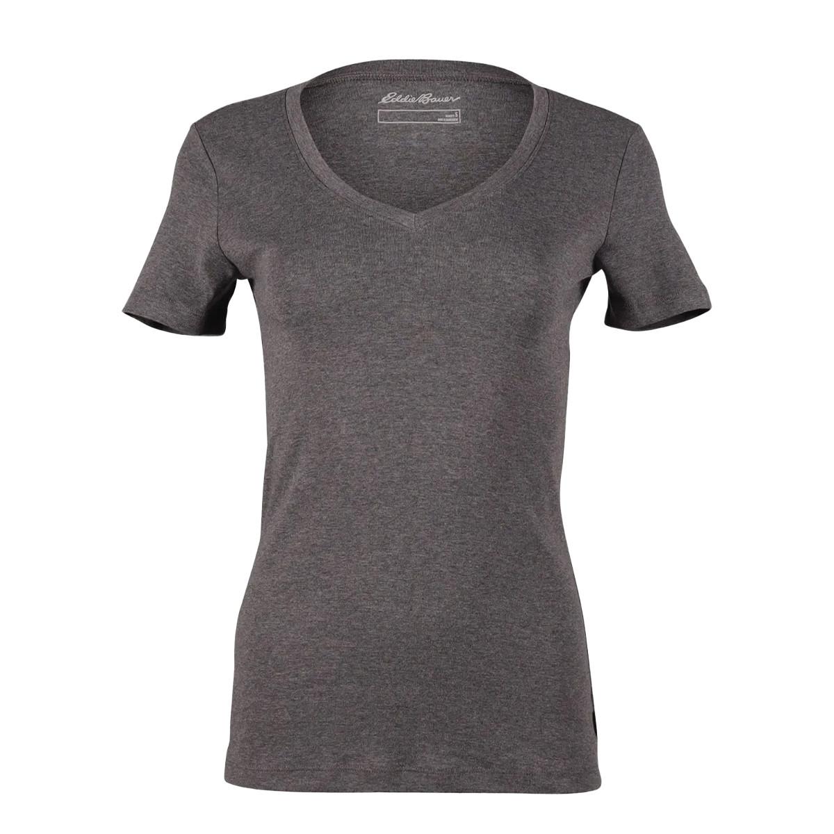 Image of Favorite Tshirt Vausschnitt Kurzärmlig Damen Grau S