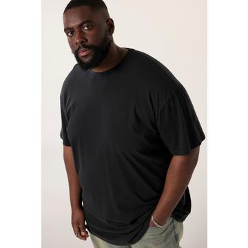 T-shirt STHUGE con stile vintage, taglio oversize, stampa sul retro e mezze maniche nero