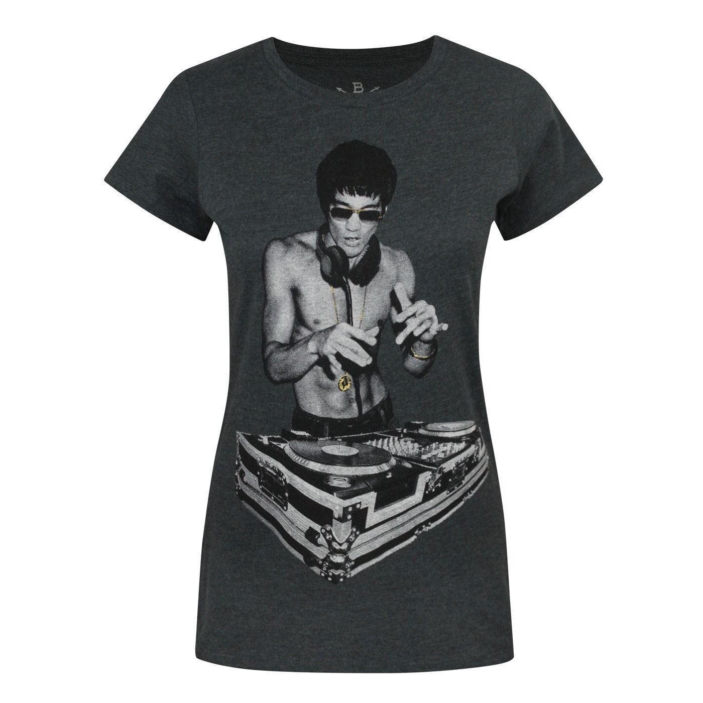 Image of Bruce Lee Gung Fu Scratch Tshirt, Anthrazit Damen Charcoal Black L