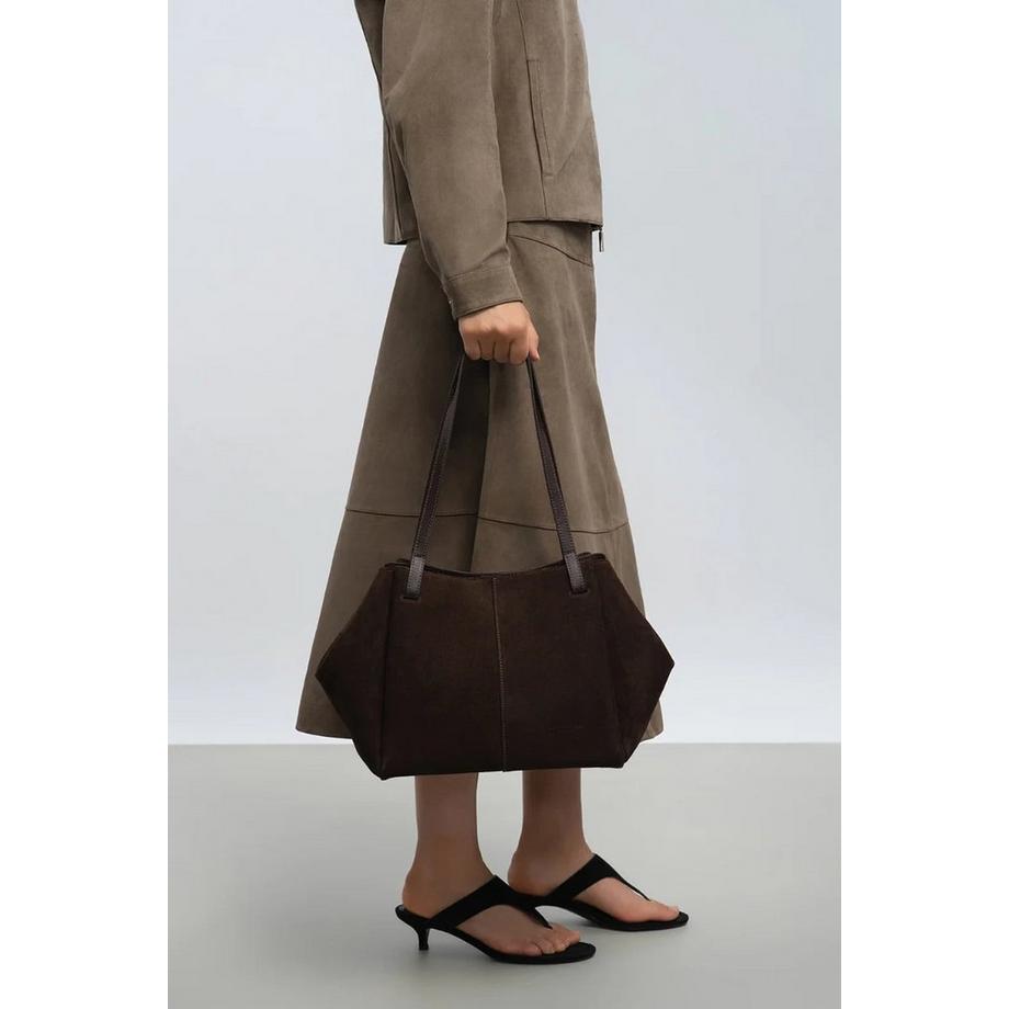 LANCASTER Sac en cuir velours  