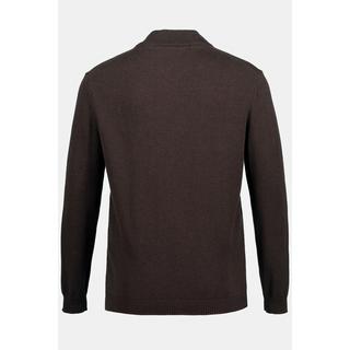 JP1880  Cardigan en maille côtelée, col cheminée et fermeture à glissière 