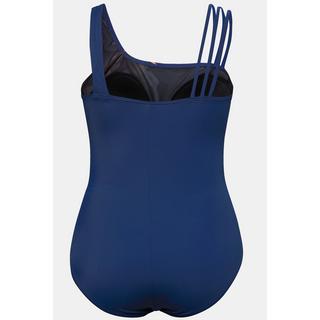 Ulla Popken  Maillot de bain avec bonnets souples. Imprimé feuilles. Bretelle triple. Matières recyclées. 