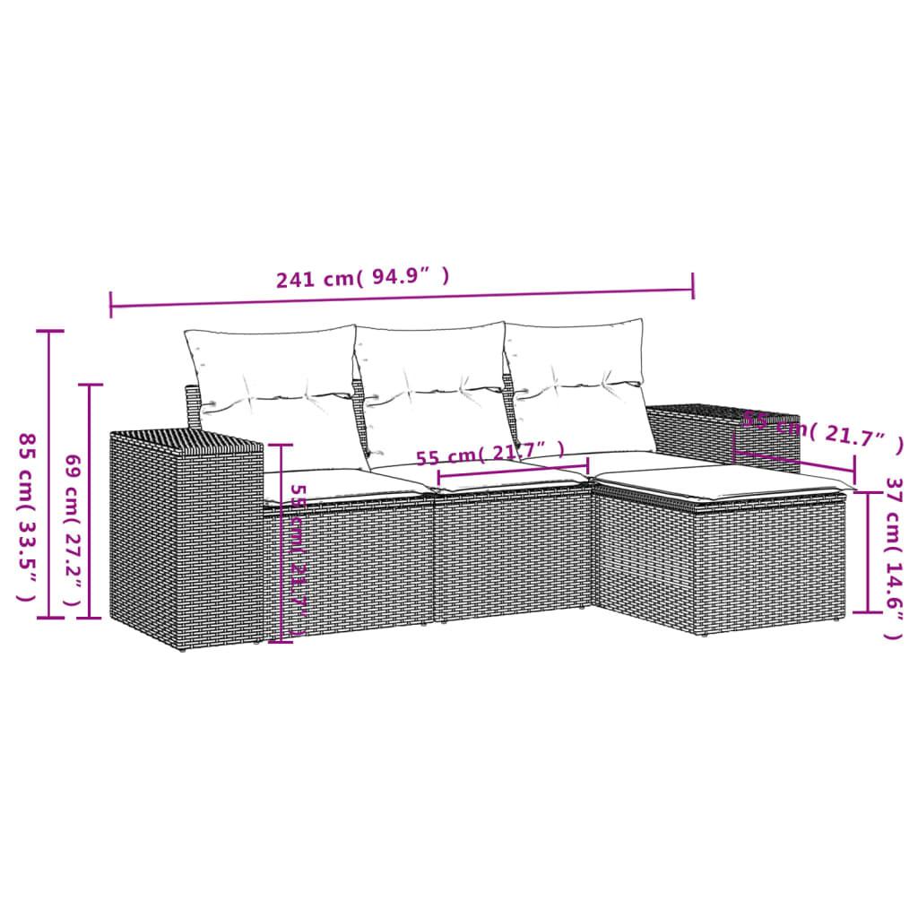 VidaXL set divano da giardino Polirattan  