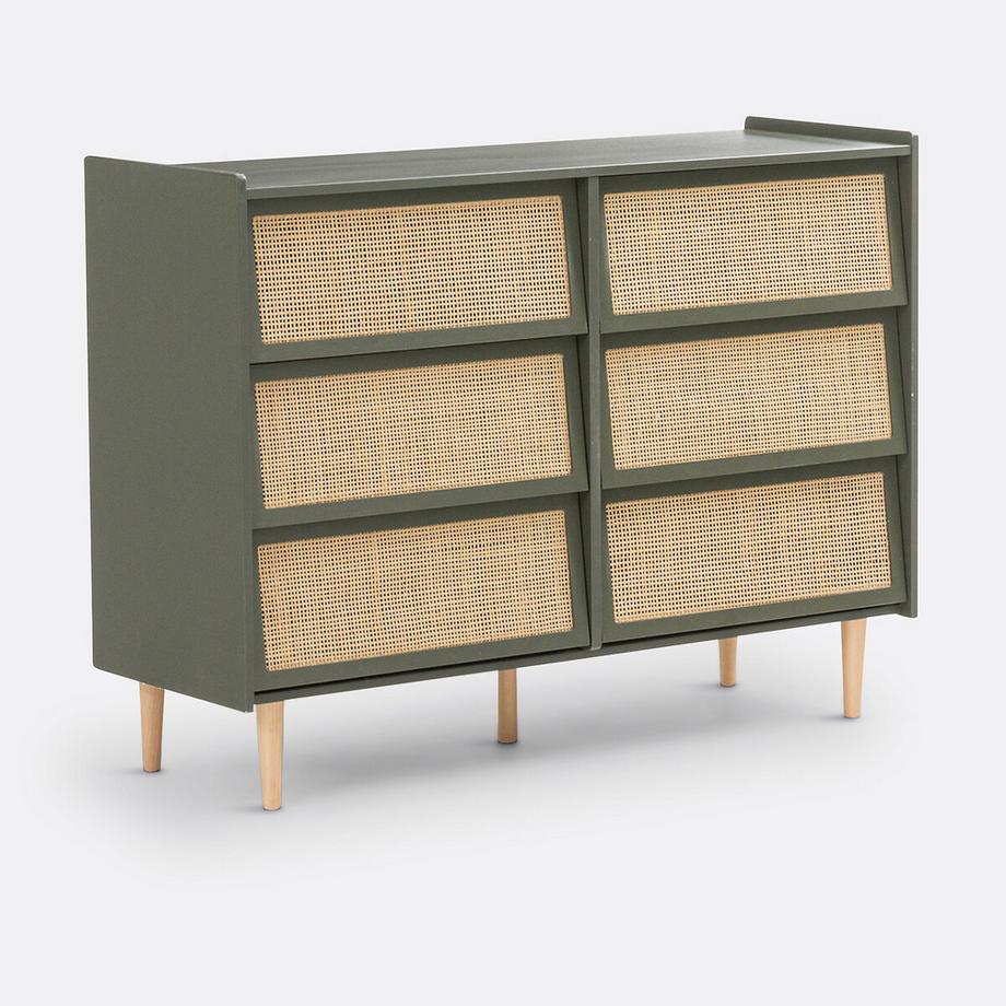 La Redoute Intérieurs Commode 6 tiroirs en cannage  