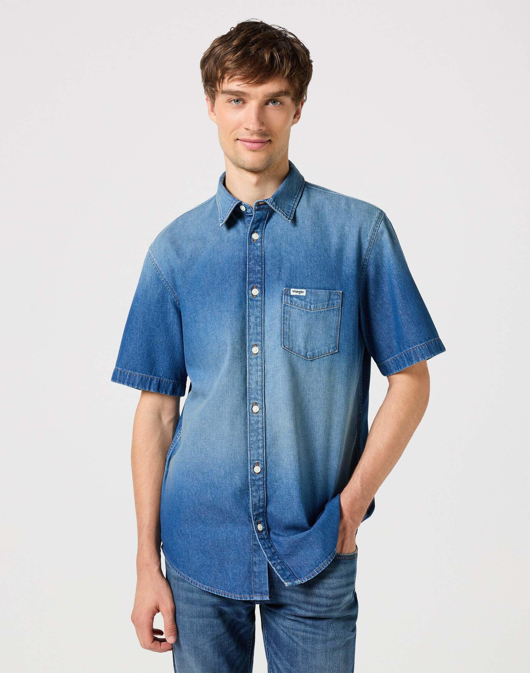 Image of Hemden One Pocket Shirt Unisex Blau M
