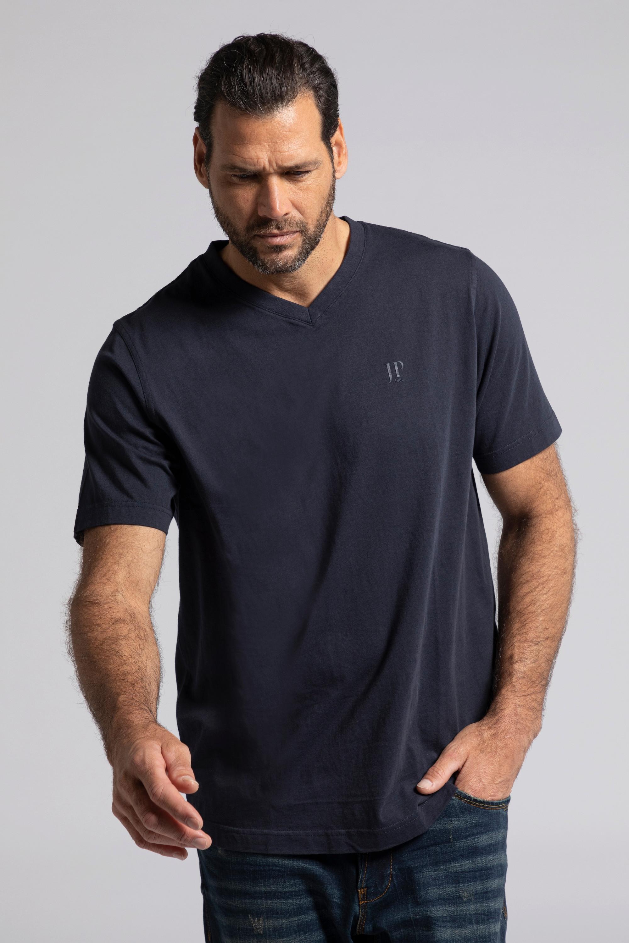 JP1880  T-shirt basic con scollo a V e mezze maniche in confezione doppia, disponibili fino alla tg. 8XL 