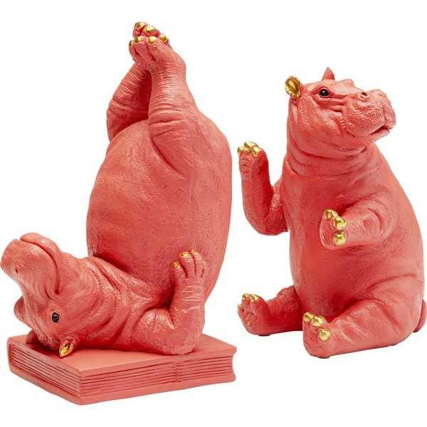 KARE Design Buchstütze Hippo pink (2er-Set)  