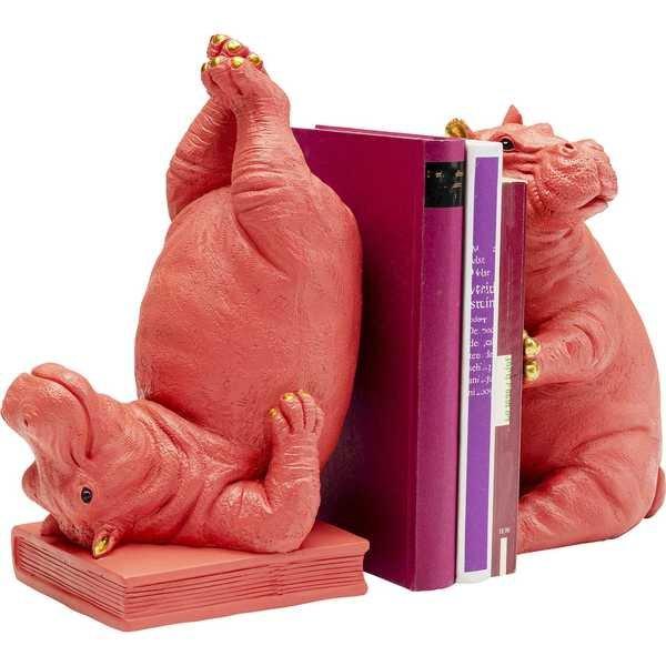 KARE Design Buchstütze Hippo pink (2er-Set)  