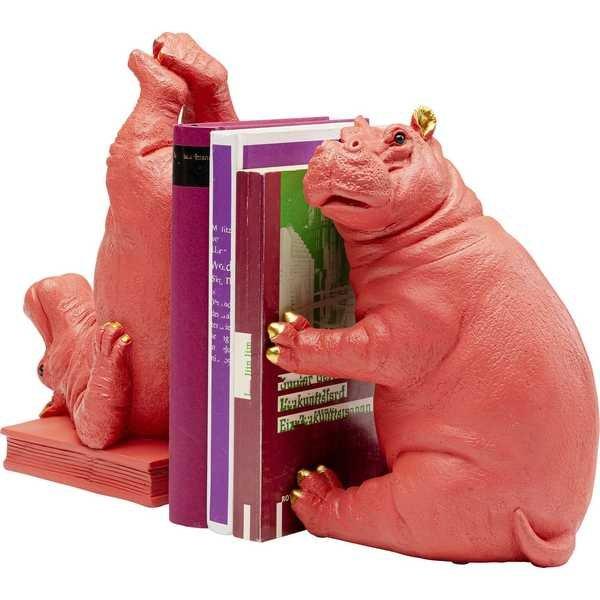 KARE Design Buchstütze Hippo pink (2er-Set)  