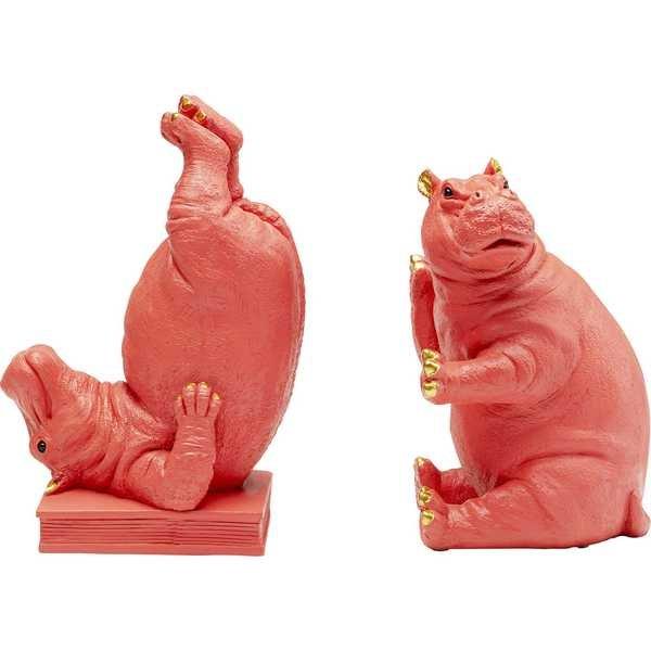 KARE Design Buchstütze Hippo pink (2er-Set)  