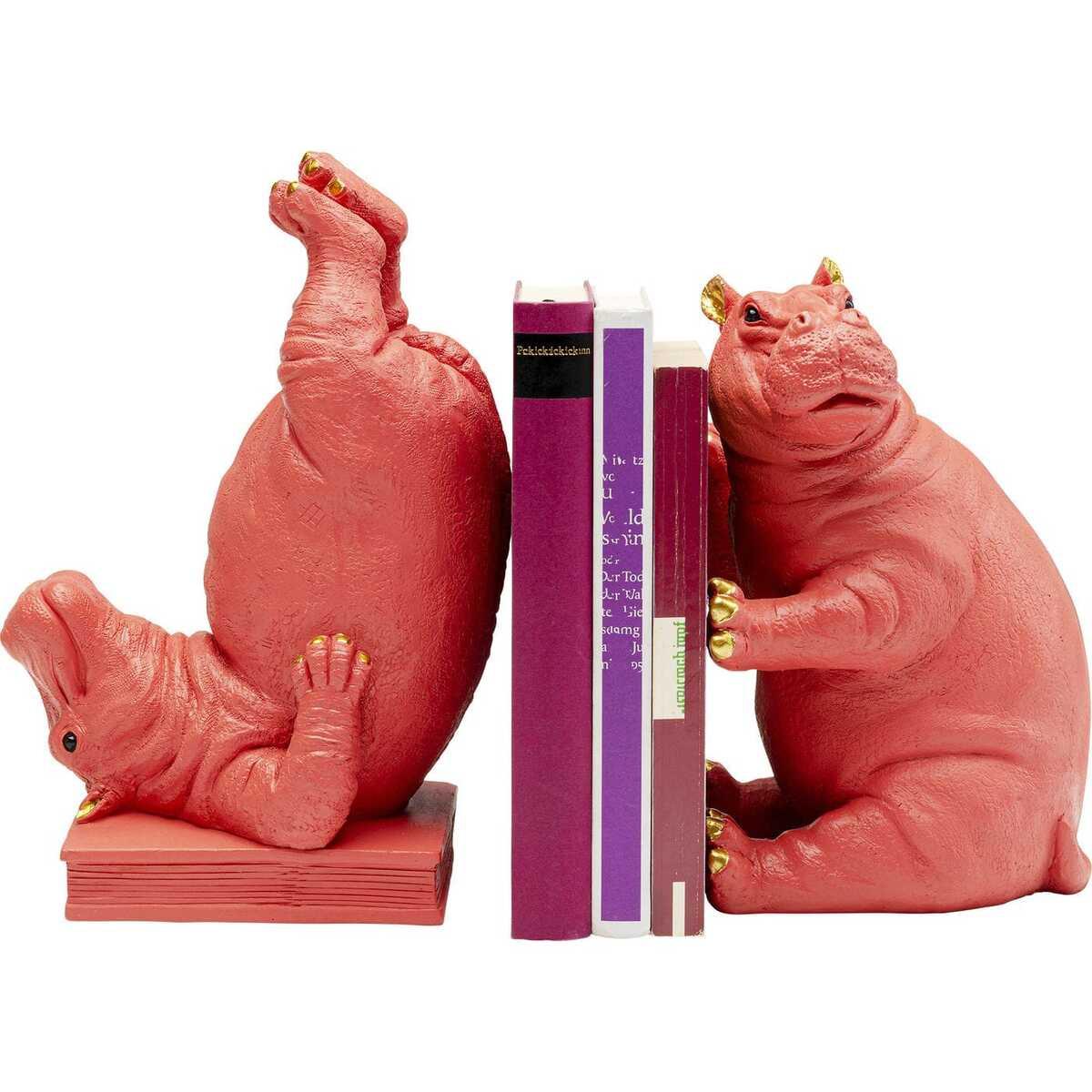 KARE Design Fermalibri Hippo rosa (set di 2)  