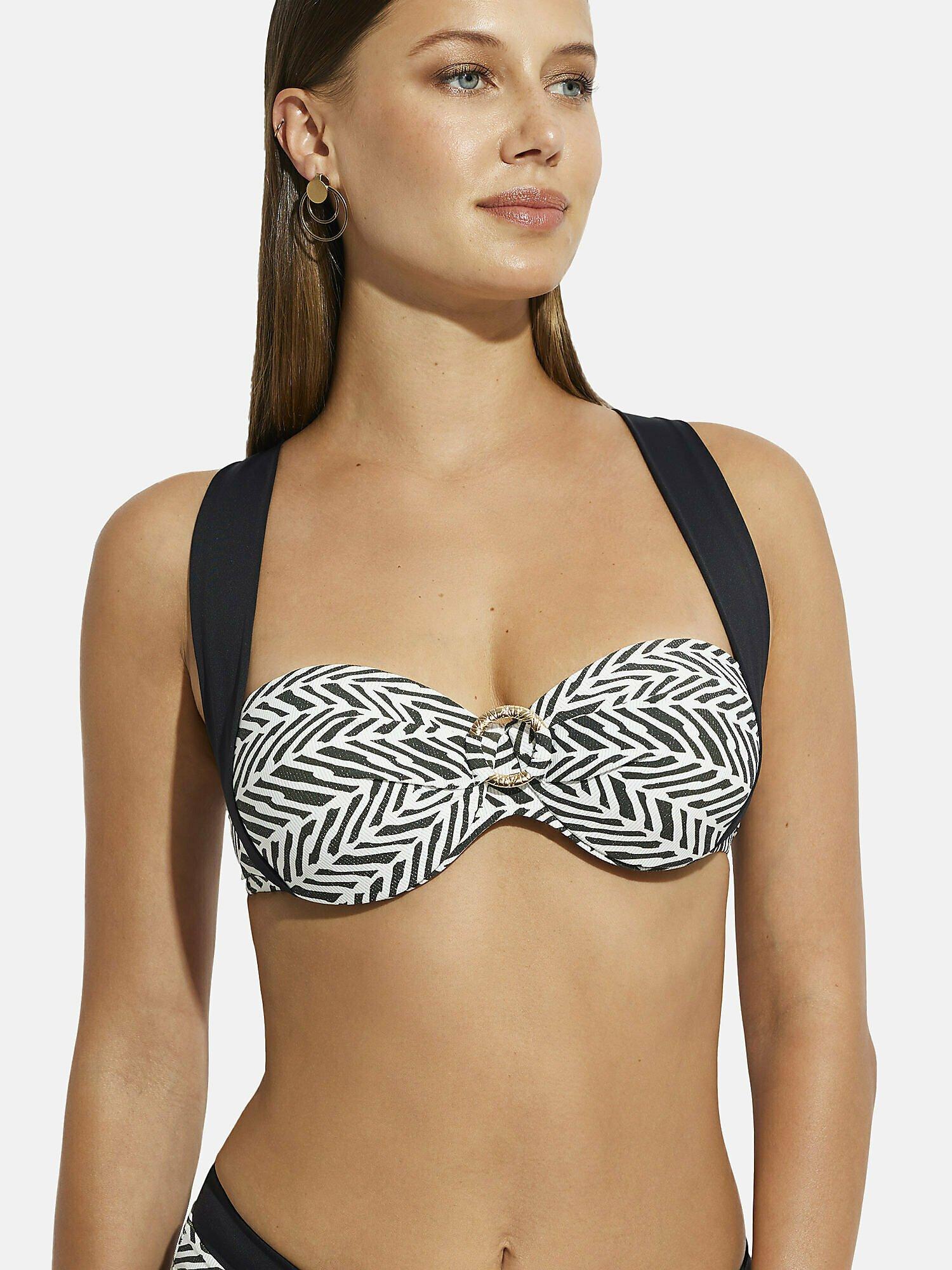 Image of Bandeau-badeanzug-top Rückenfrei Caipirinha Damen Schwarz C/80