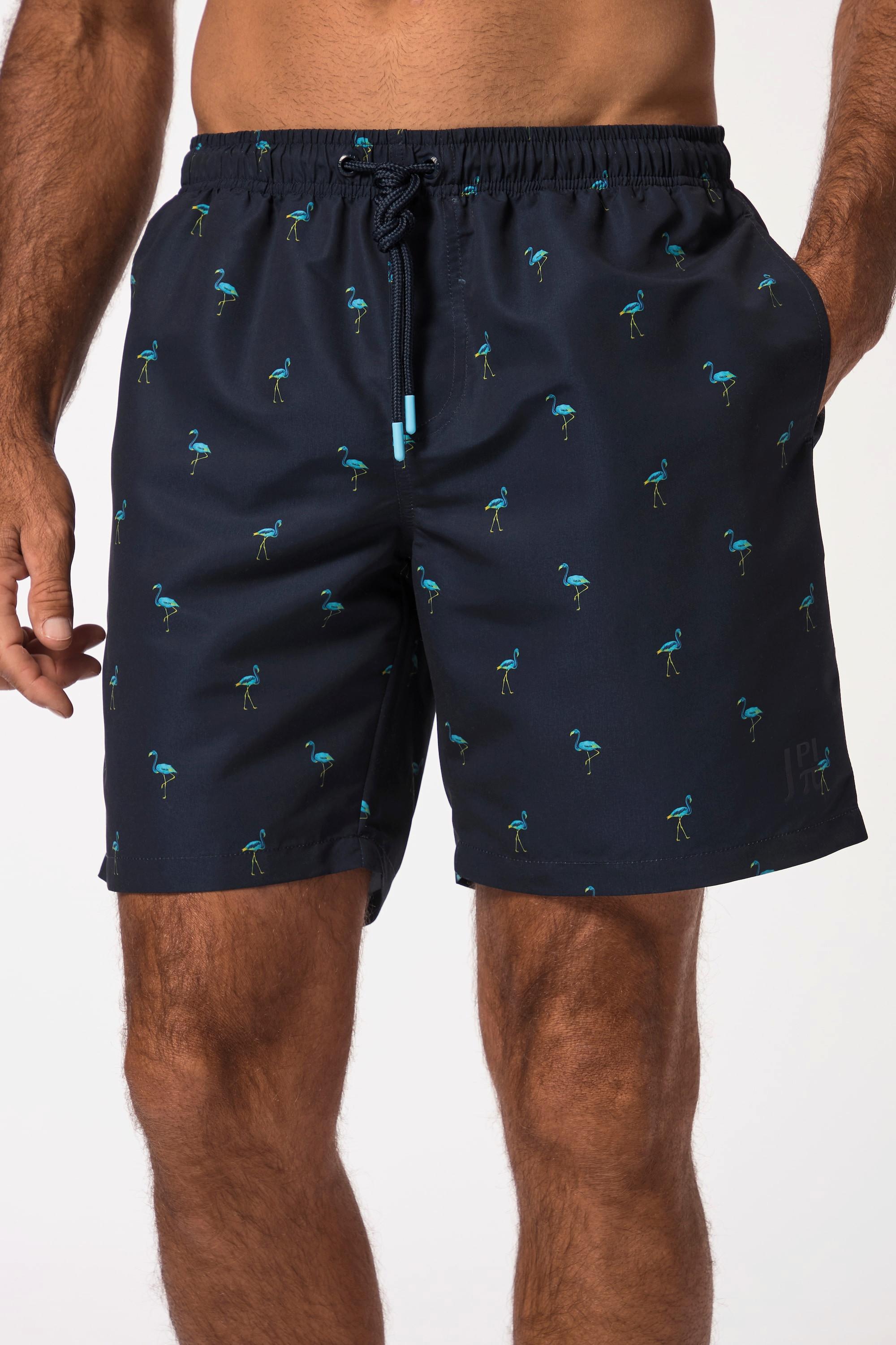 JP1880  Shorts da mare con cintura elastica e stampa minimalista, fino alla tg. 8XL 