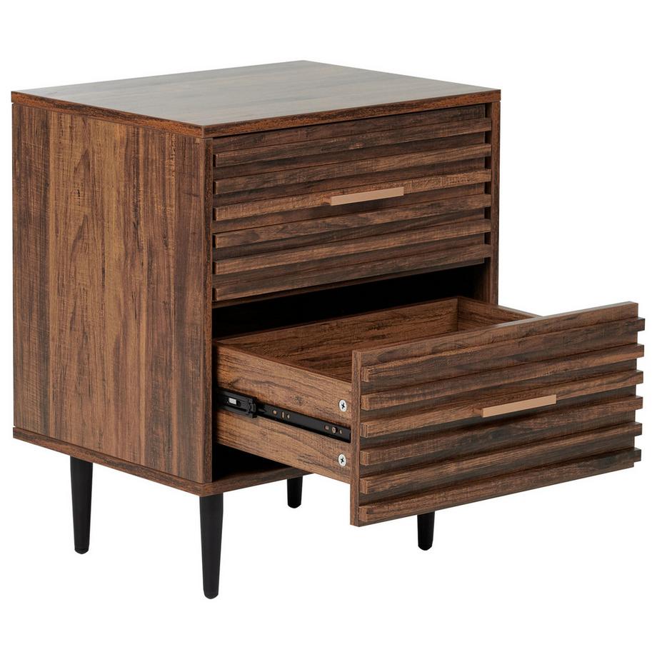 Beliani Comodino 2 cassetti en Fibra a media densità (MDF) Classico KEITH  