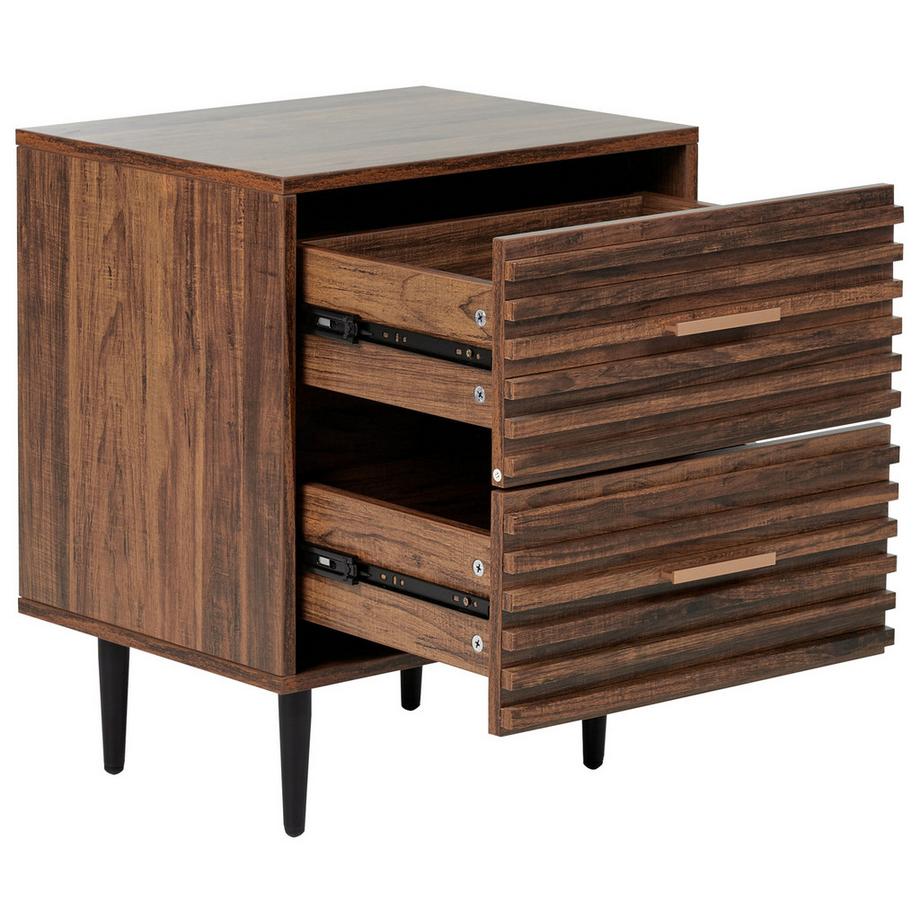 Beliani Comodino 2 cassetti en Fibra a media densità (MDF) Classico KEITH  