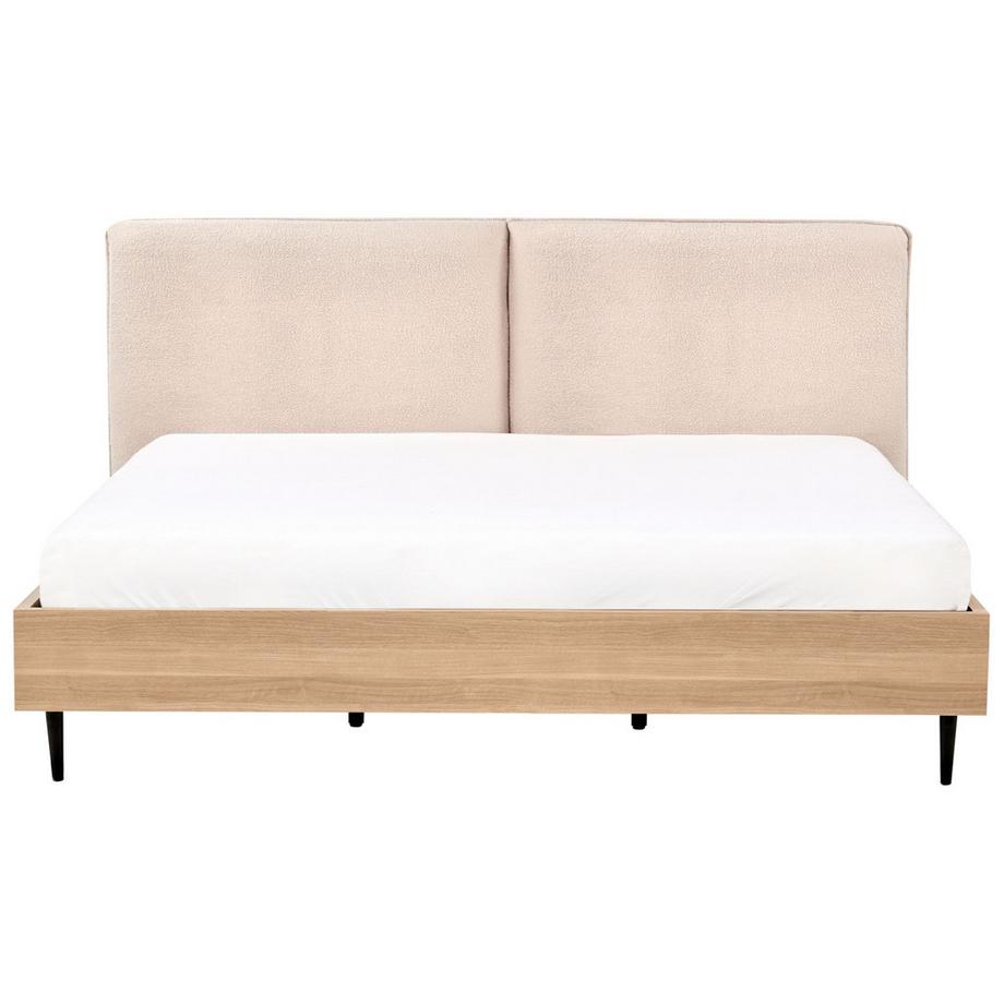 Beliani Lit avec sommier en Bouclé Traditionnel LIMANTON  