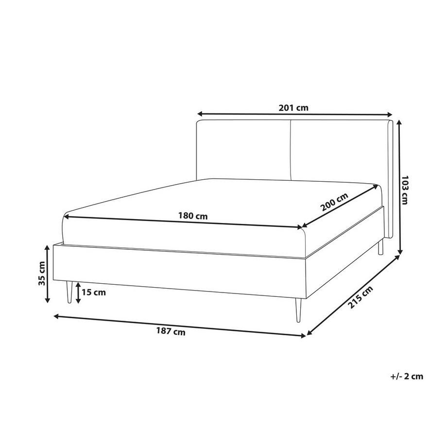 Beliani Lit avec sommier en Bouclé Traditionnel LIMANTON  